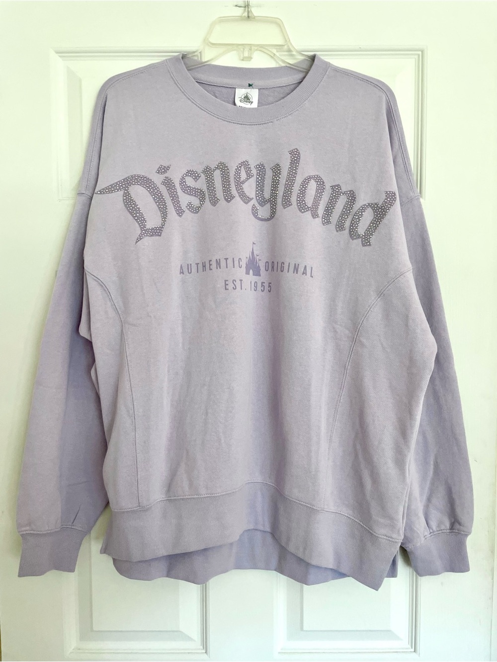 Disney Parks Rhinestone Disneyland Lavender Crewneck Sweatshirt